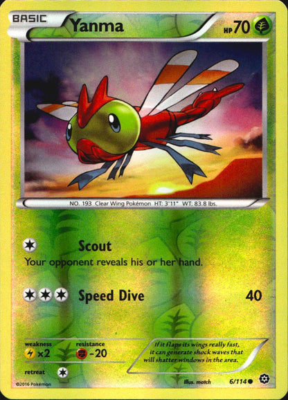 Yanma 6/114 Common Steam Siege Pokemon Reverse Holo Near Mint