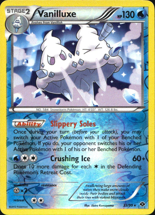 Vanilluxe 33/99 Holo Rare Next Destinies Pokemon Reverse Holo Near Mint