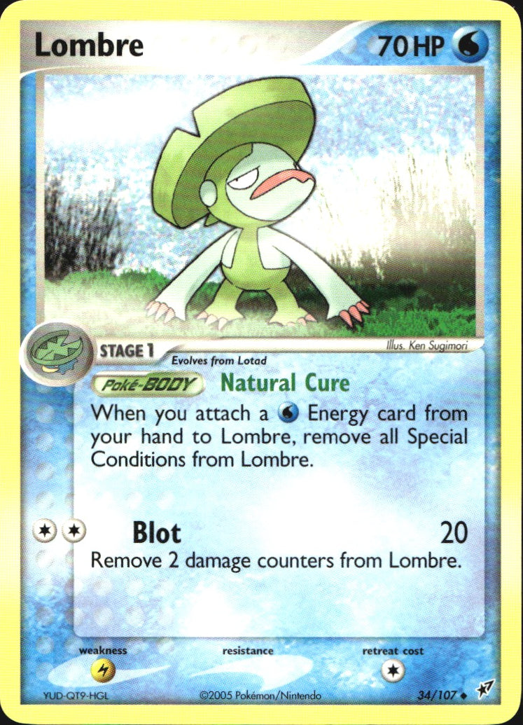 Lombre 34/107 Uncommon Deoxys Pokemon Near Mint