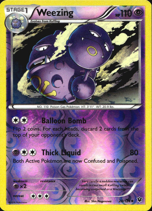 Weezing 28/124 Uncommon Fates Collide Pokemon Reverse Holo Near Mint
