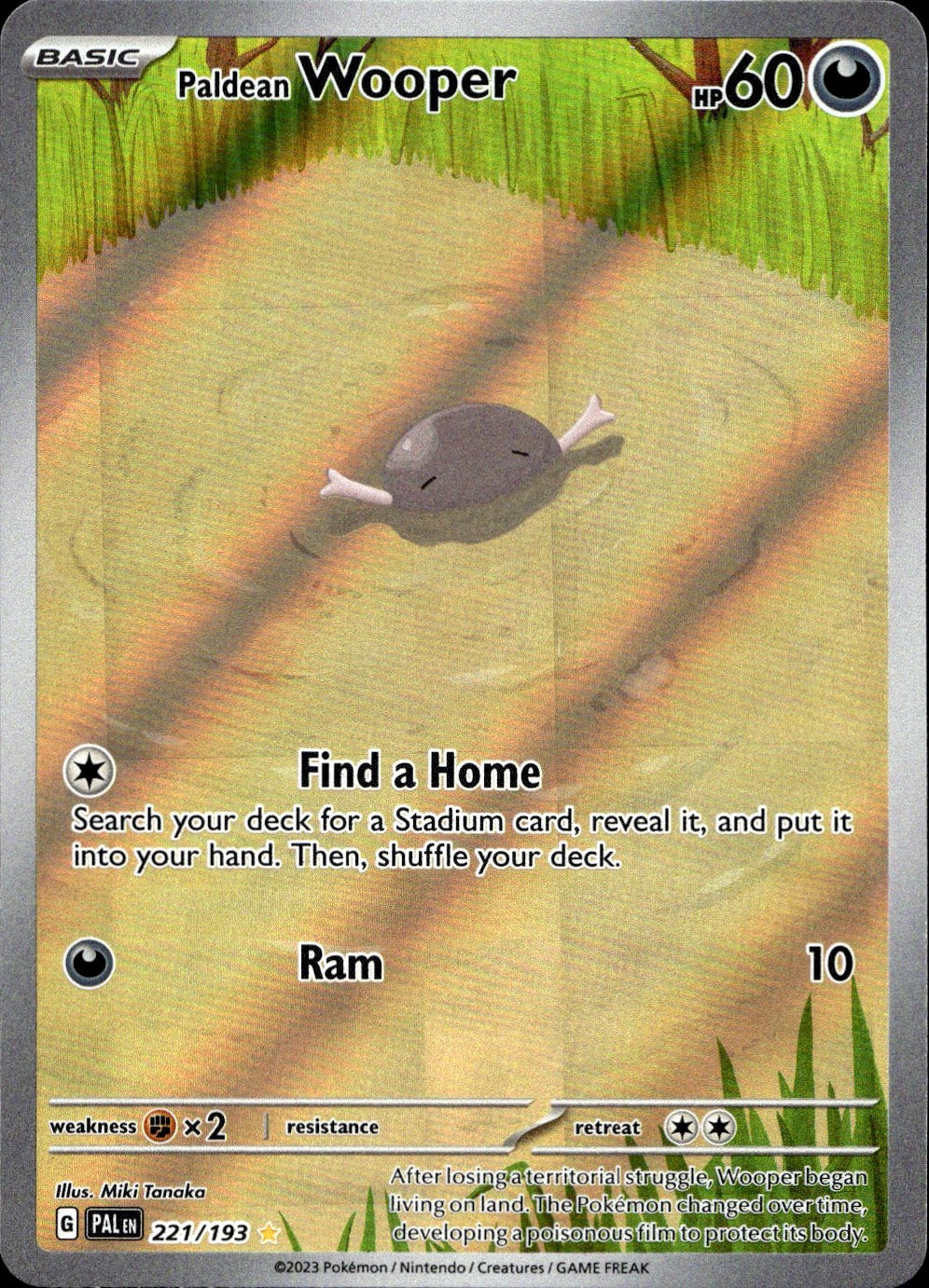 Paldean Wooper 221/193 Illustration Rare Paldea Evolved Pokemon Near Mint