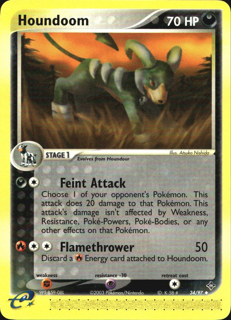 Houndoom 34/97 Uncommon Dragon Pokemon Near Mint