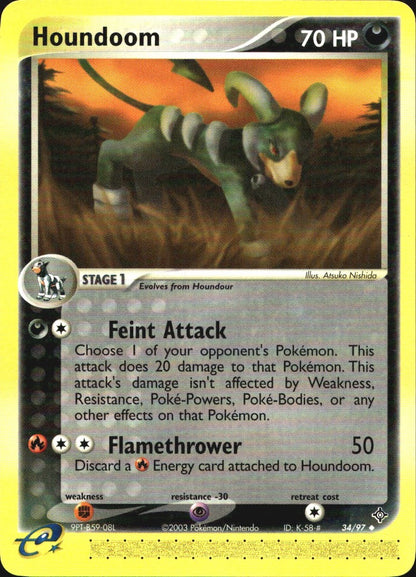 Houndoom 34/97 Uncommon Dragon Pokemon Near Mint