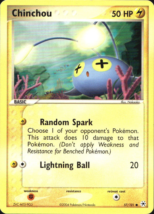 Chinchou 57/101 Common Hidden Legends Pokemon Near Mint