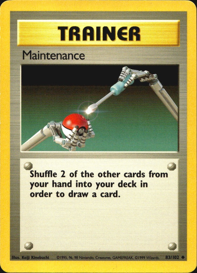 Maintenance 83/102 Uncommon Base Set Unlimited Pokemon Near Mint