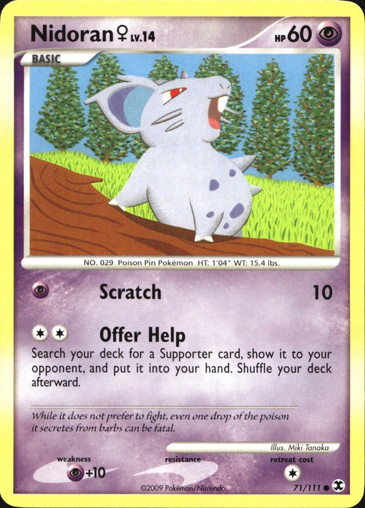 Nidoran F 71/111 Common Rising Rivals Pokemon Near Mint