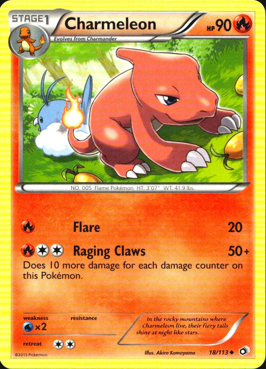 Charmeleon 18/113 Uncommon Legendary Treasures Pokemon Near Mint