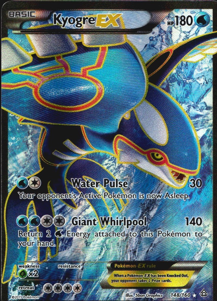 Kyogre EX 148/160 Rare Ultra Primal Clash Pokemon Near Mint