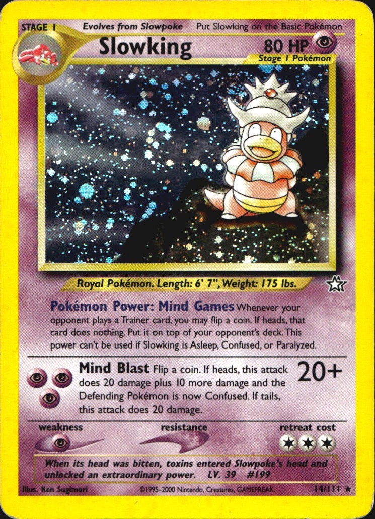 Slowking 14/111 Holo Rare Neo Genesis Pokemon Lightly Played