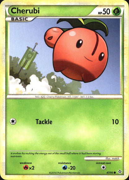 Cherubi 47/95 Common HGSS Unleashed Pokemon Near Mint