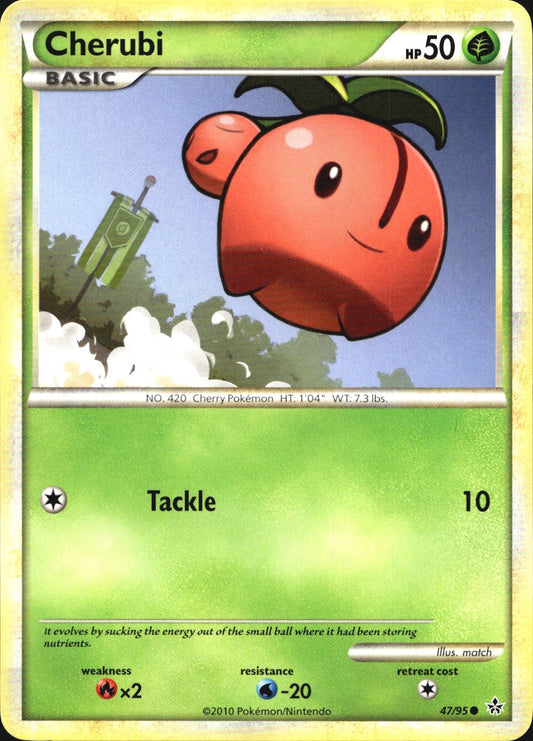 Cherubi 47/95 Common HGSS Unleashed Pokemon Near Mint