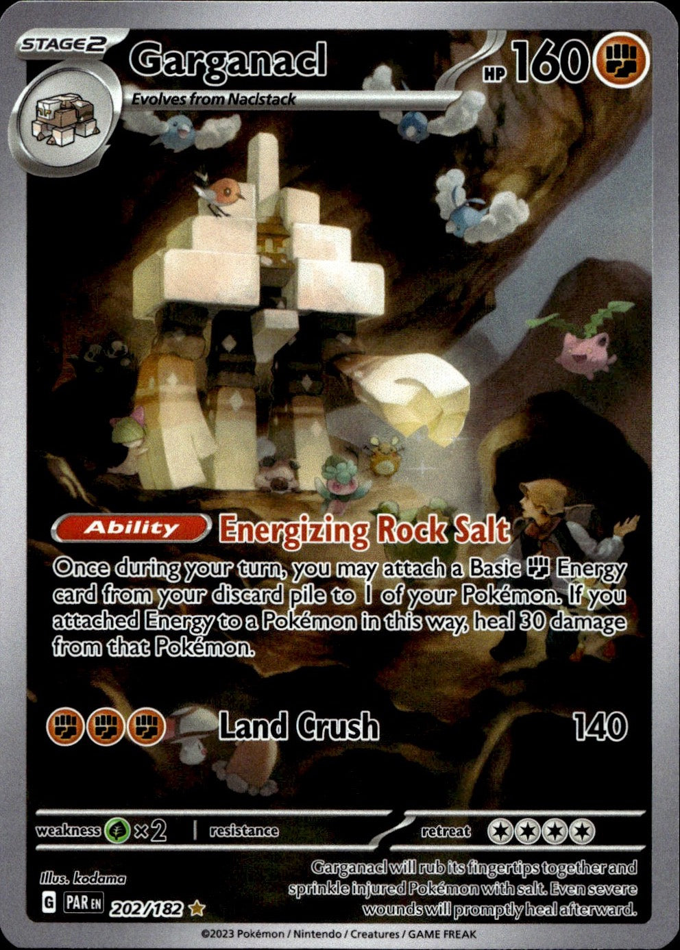 Garganacl 202/182 Illustration Rare Paradox Rift Pokemon Near Mint