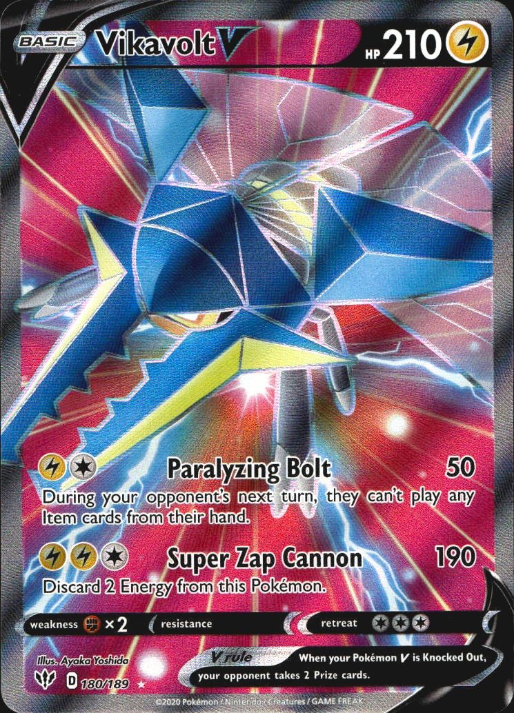 Vikavolt V 180/189 Rare Ultra Darkness Ablaze Pokemon Near Mint