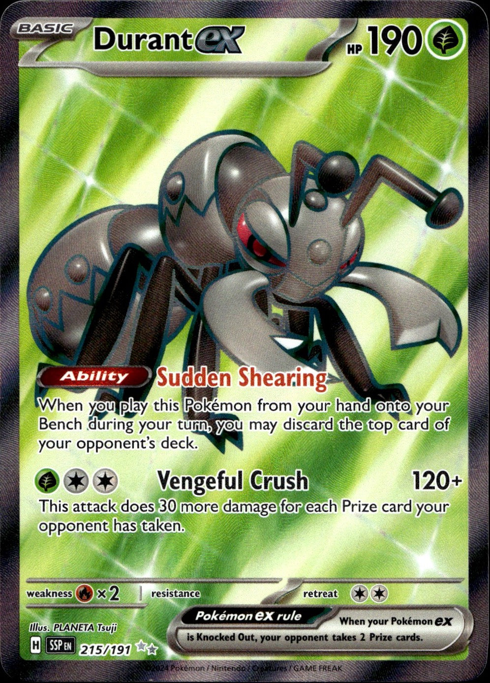 Durant ex 215/191 Ultra Rare Surging Sparks Pokemon Near Mint