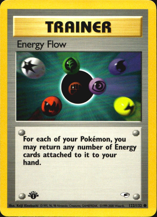 Energy Flow 122/132 Common Gym Heroes Pokemon 1st Edition Near Mint