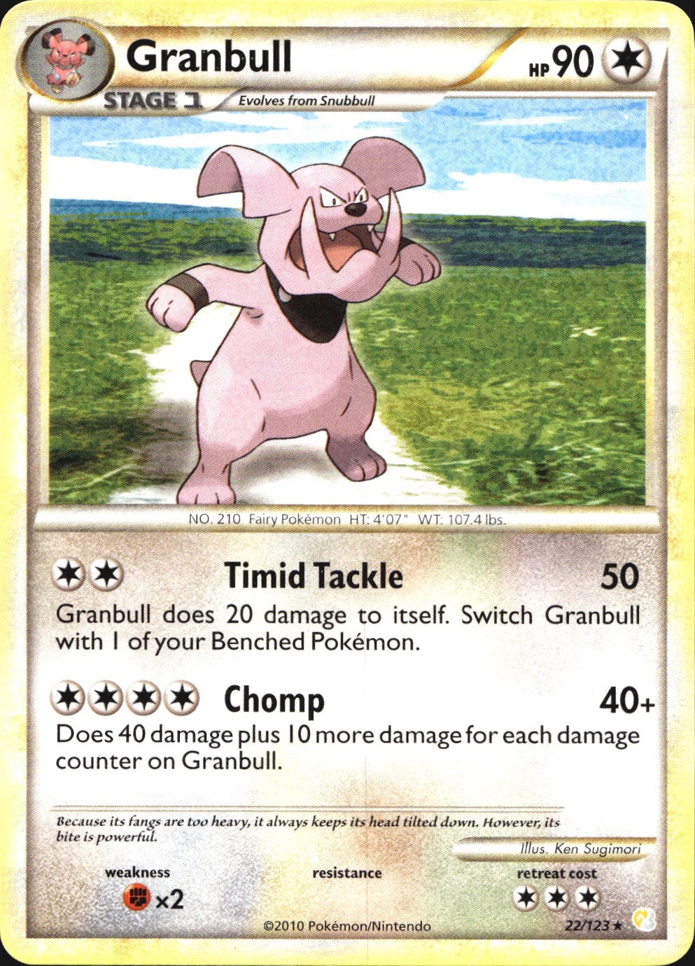 Granbull 22/123 Rare HeartGold & SoulSilver Pokemon Near Mint