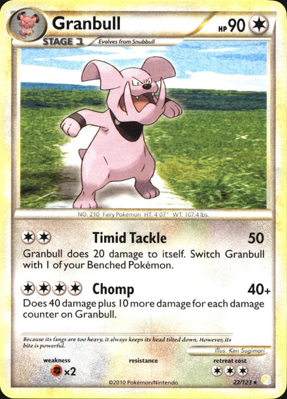 Granbull 22/123 Rare HeartGold & SoulSilver Pokemon Near Mint
