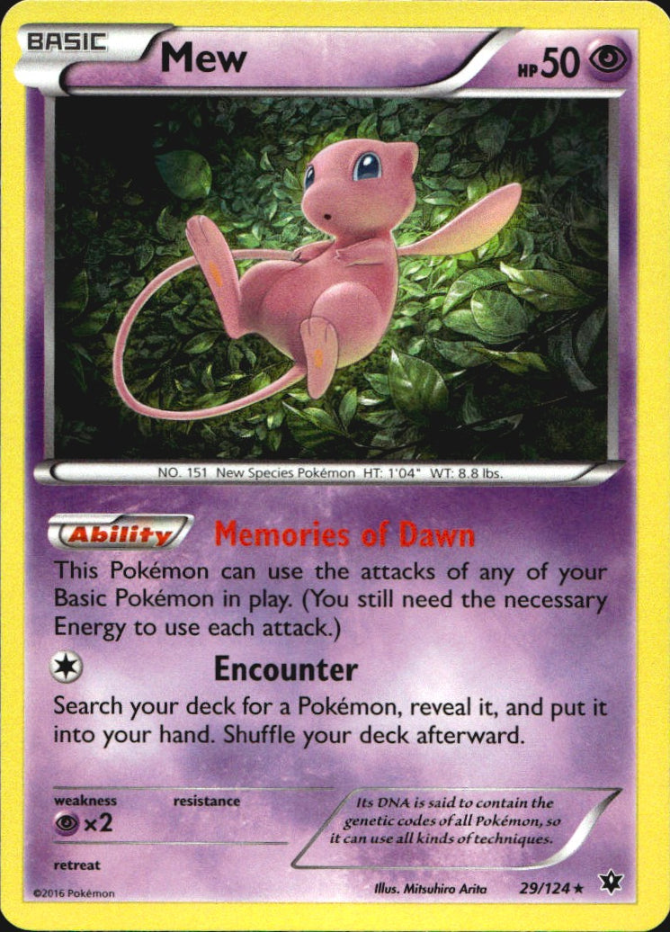 Mew 29/124 Holo Rare Fates Collide Pokemon Near Mint