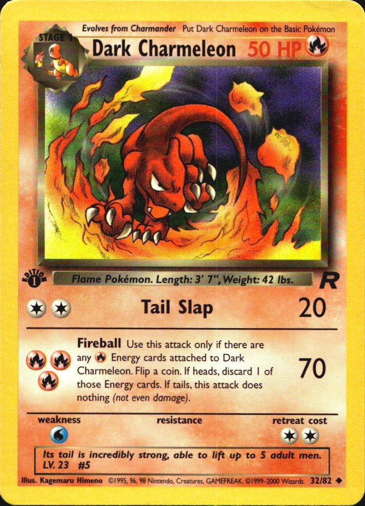 Dark Charmeleon 32/82 Uncommon Team Rocket Pokemon 1st Edition Near Mint