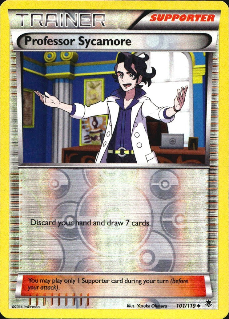 Professor Sycamore 101/119 Uncommon Phantom Forces Pokemon Reverse Holo NM
