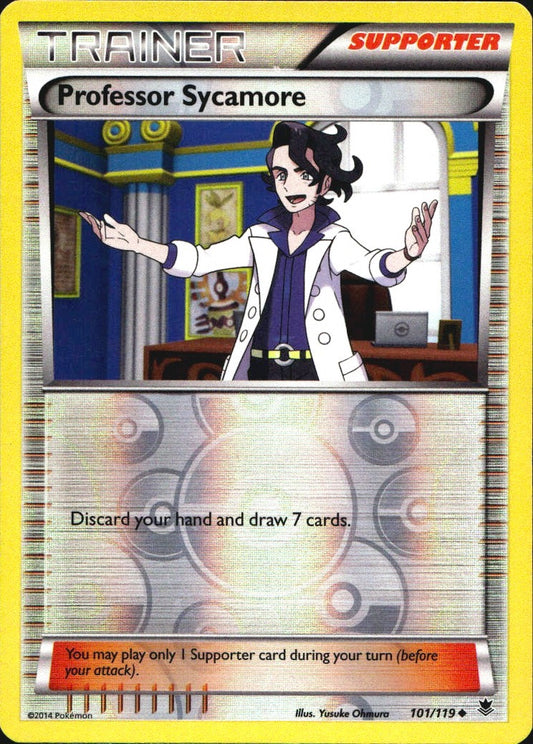 Professor Sycamore 101/119 Uncommon Phantom Forces Pokemon Reverse Holo NM