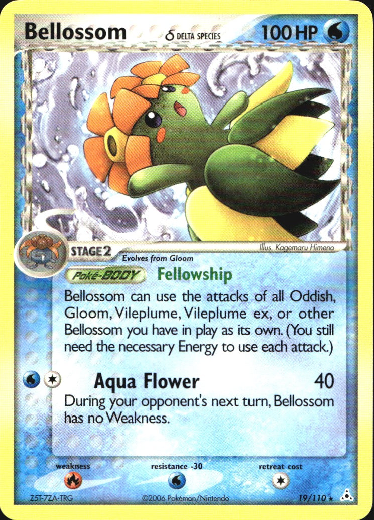 Bellossom 19/110 Rare Holon Phantoms Pokemon Near Mint