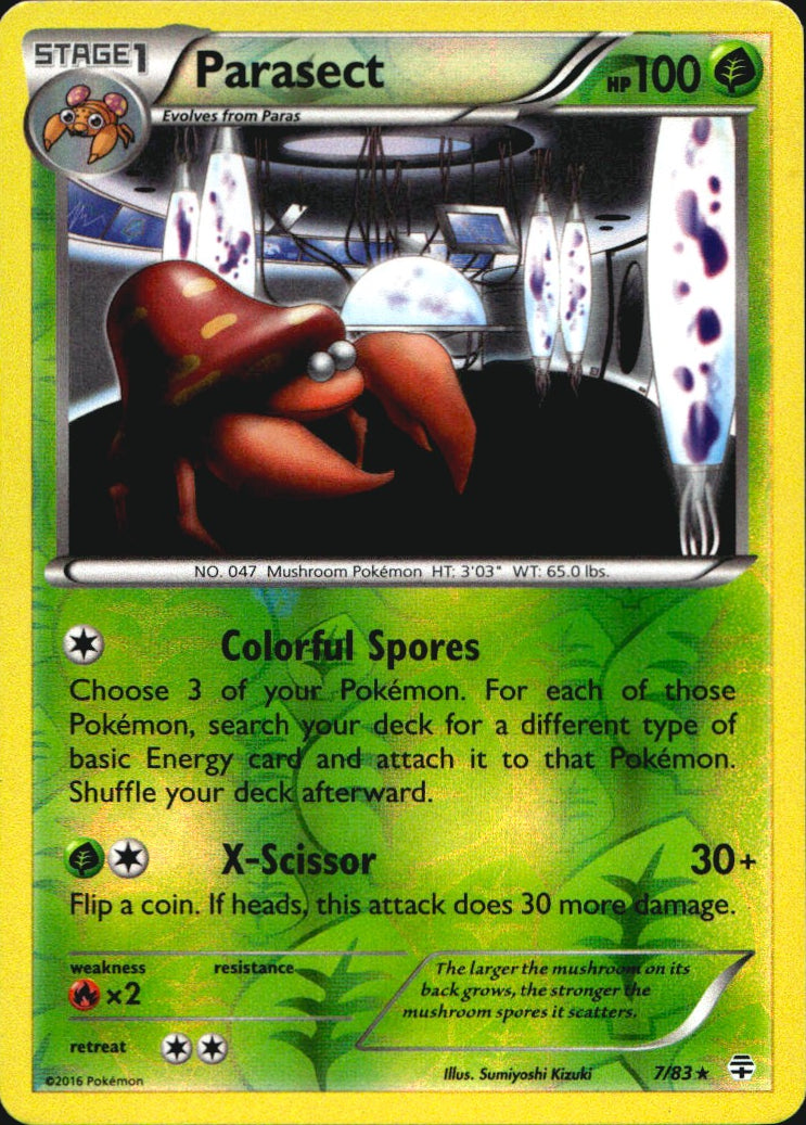 Parasect 7/83 Rare Generations Pokemon Reverse Holo Near Mint