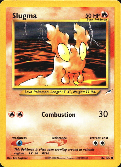 Slugma 82/105 Common Neo Destiny Pokemon Near Mint