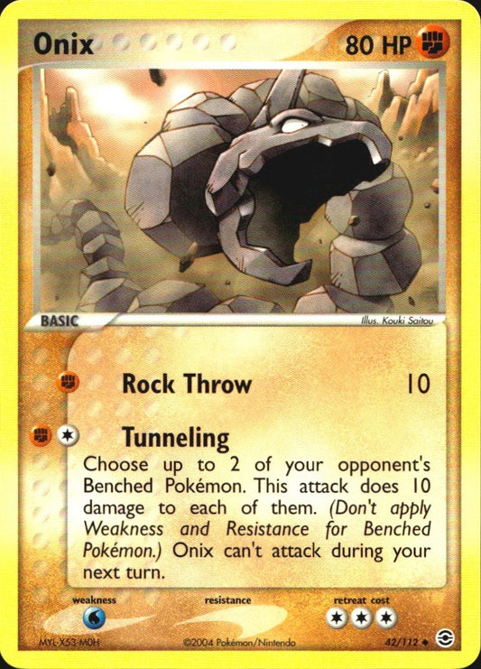 Onix 42/112 Uncommon FireRed & LeafGreen Pokemon Near Mint