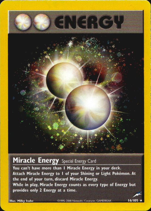 Miracle Energy 16/105 Holo Rare Neo Destiny Pokemon Lightly Played
