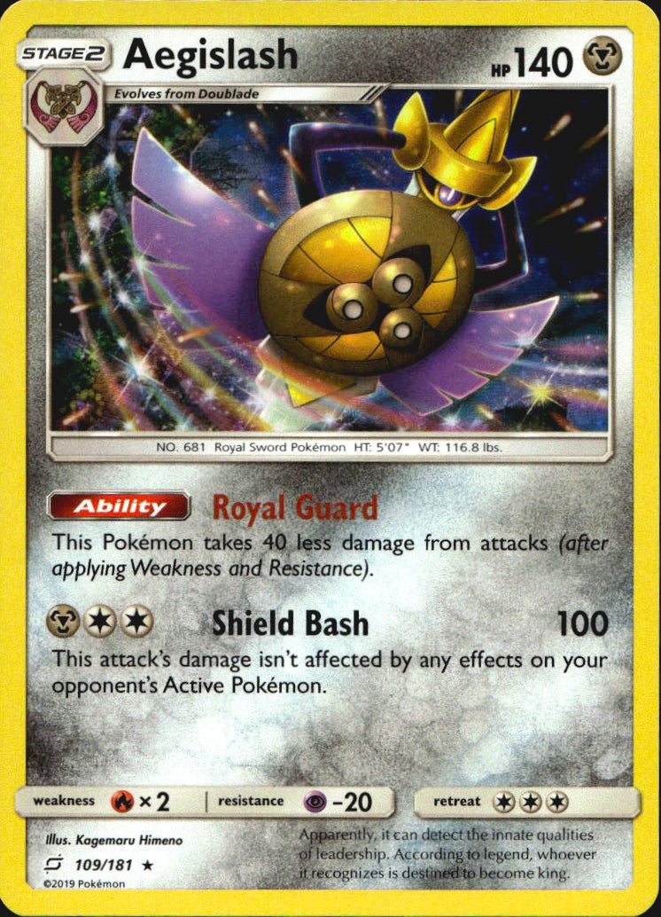 Aegislash 109/181 Holo Rare Team Up Pokemon Reverse Holo Near Mint