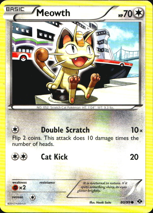 Meowth 80/99 Common Next Destinies Pokemon Near Mint