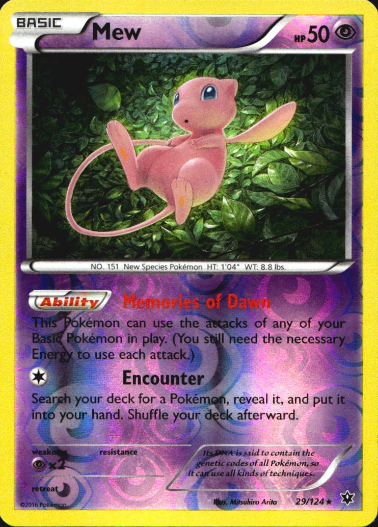 Mew 29/124 Fates Collide Pokemon Reverse Holo Near Mint