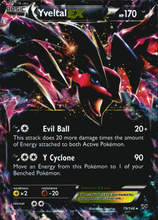 Yveltal EX 79/146 Holo Rare EX XY Pokemon Lightly Played