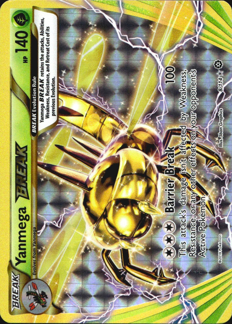 Yanmega BREAK 8/114 BREAK Rare Steam Siege Pokemon Near Mint