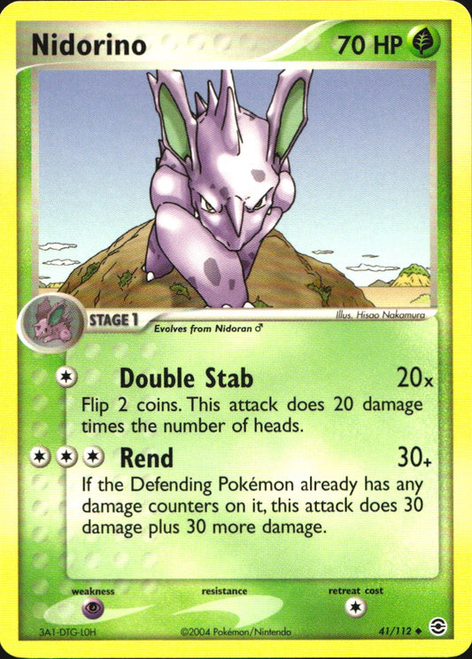 Nidorino 41/112 Uncommon FireRed & LeafGreen Pokemon Near Mint