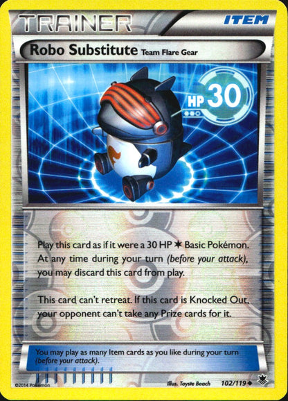 Robo Substitute Team Flare Gear 102/119 Phantom Forces Pokemon Reverse Holo NM