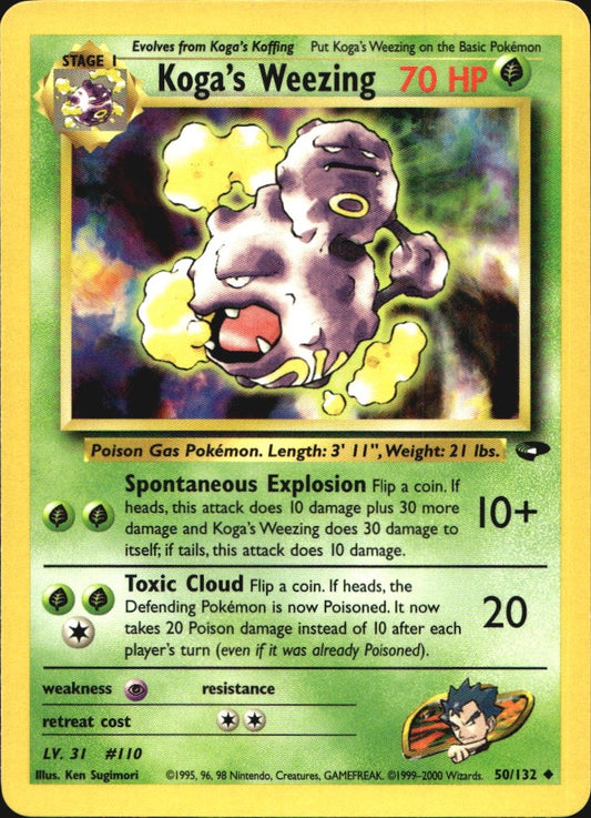 Koga's Weezing 50/132 Uncommon Gym Challenge Pokemon Near Mint