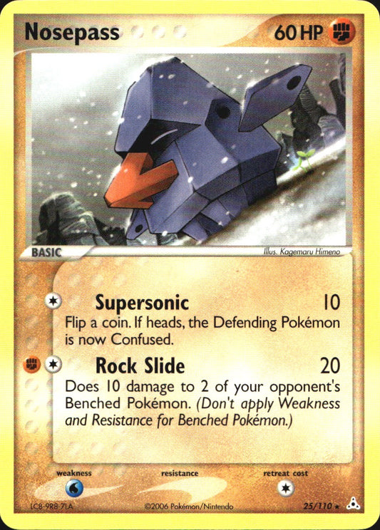 Nosepass 25/110 Rare Holon Phantoms Pokemon Near Mint