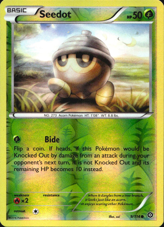 Seedot 9/114 Common Steam Siege Pokemon Reverse Holo Near Mint