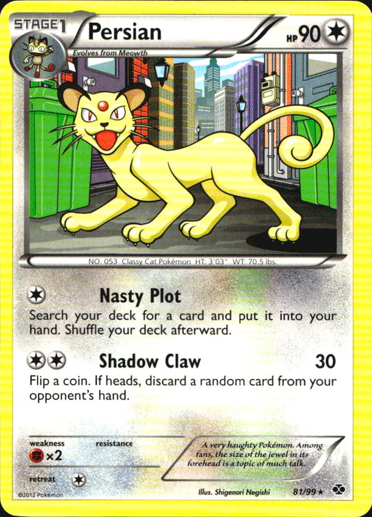 Persian 81/99 Rare Next Destinies Pokemon Near Mint