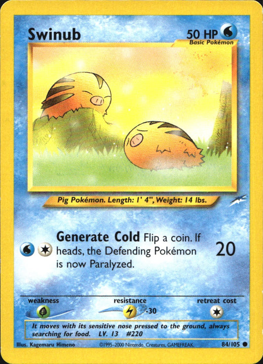 Swinub 84/105 Common Neo Destiny Pokemon Near Mint