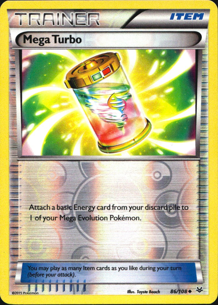 Mega Turbo 86/108 Uncommon Roaring Skies Pokemon Reverse Holo Near Mint