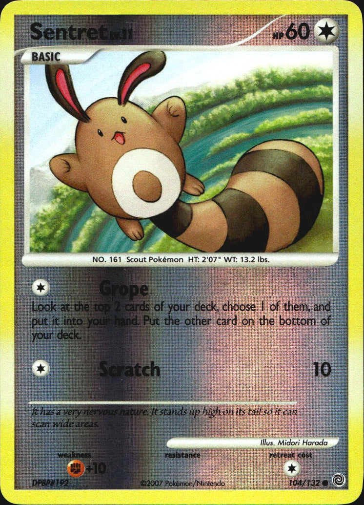 Sentret 104/132 Common Secret Wonders Pokemon Reverse Holo Near Mint
