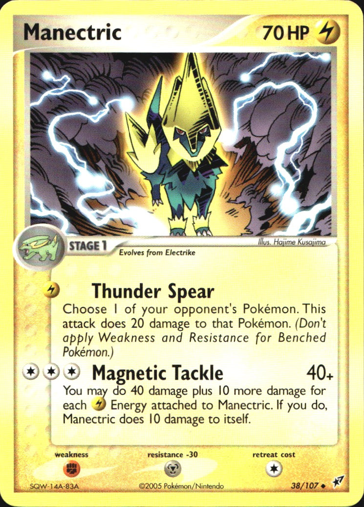 Manectric 38/107 Uncommon Deoxys Pokemon Near Mint