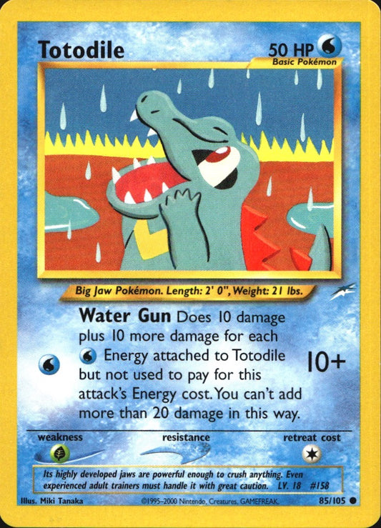 Totodile 85/105 Common Neo Destiny Pokemon Near Mint