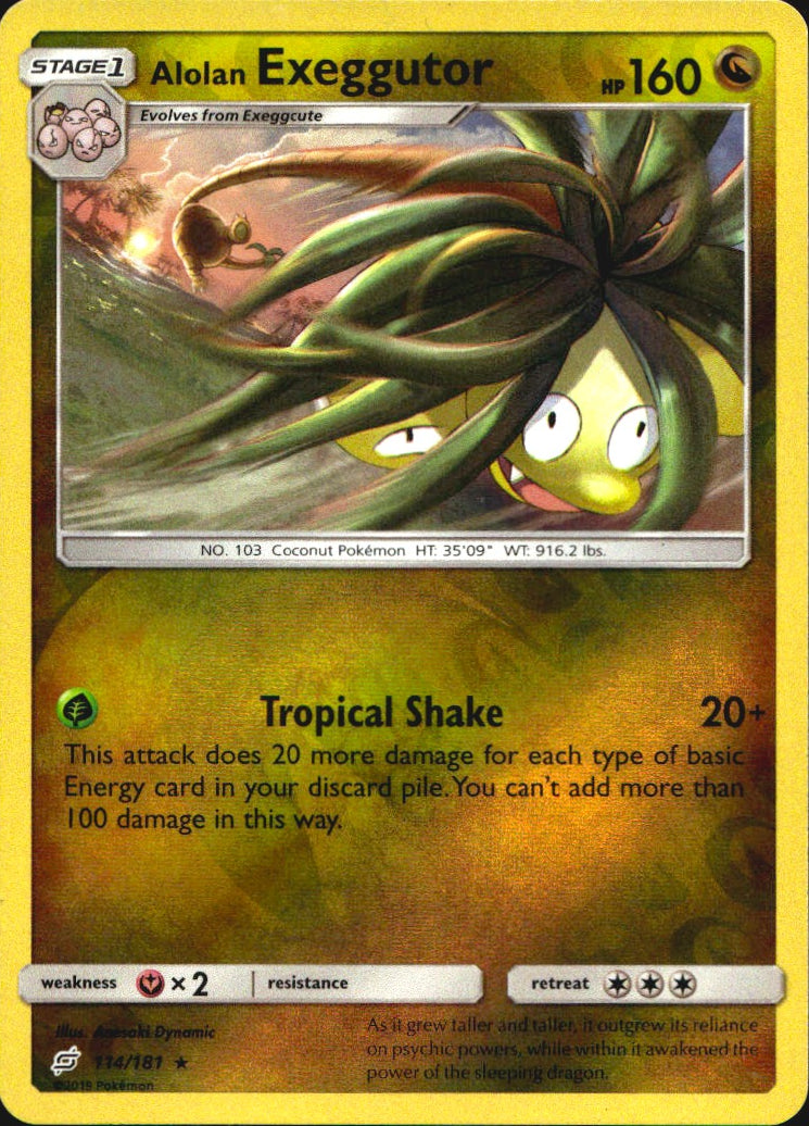 Alolan Exeggutor 114/181 Rare Team Up Pokemon Reverse Holo Near Mint