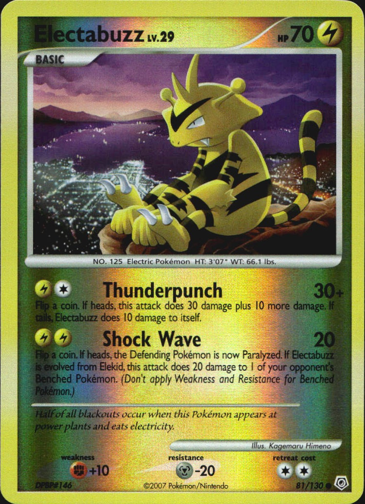 Electabuzz 81/130 Common Diamond & Pearl Pokemon Reverse Holo Near Mint