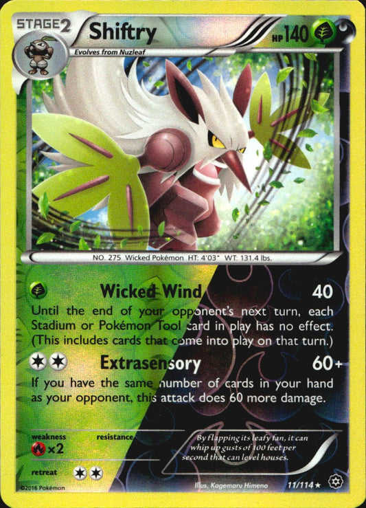 Shiftry 11/114 Steam Siege Pokemon Reverse Holo Near Mint
