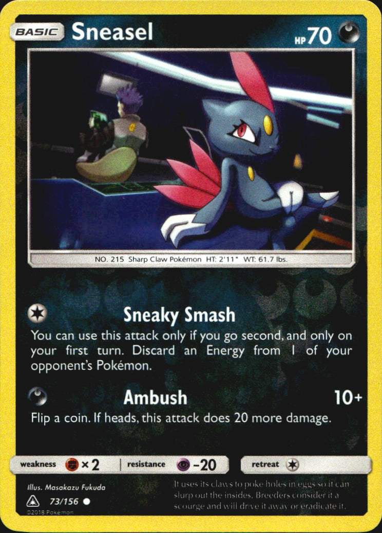 Sneasel 73/156 Common Ultra Prism Pokemon Reverse Holo Near Mint